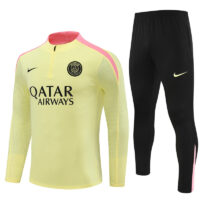 player version 24-25 PS G light yellow with pink half zipper training tracksuit