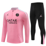 player version 24-25 PS G pink with white half zipper training tracksuit