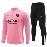 player version 24-25 PS G pink with white half zipper training tracksuit