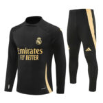player version 24-25 Real Madrid black with yellow pullover training tracksuit
