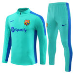 23-24 Bar lake blue half zipper sweater tracksuit