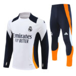 player version 24-25 Real Madrid white with navy blue pullover training tracksuit