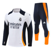 player version 24-25 Real Madrid white with navy blue pullover training tracksuit