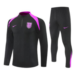 player version 25-26 England black with purple half zipper sweater tracksuit