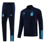 with embossed 2023 Argentina navy blue with purple half zipper training tracksuit