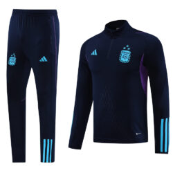 with embossed 2023 Argentina navy blue with purple half zipper training tracksuit