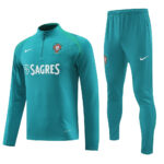 with sponsor logo 24-25 Portugal green half zipper training tracksuit