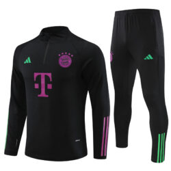 23-24 Bayern black half zipper sweater tracksuit