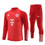 23-24 Bayern red stripe half zipper training tracksuit
