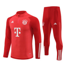 23-24 Bayern red stripe half zipper training tracksuit