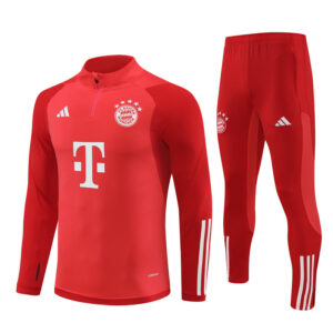 23-24 Bayern red stripe half zipper training tracksuit