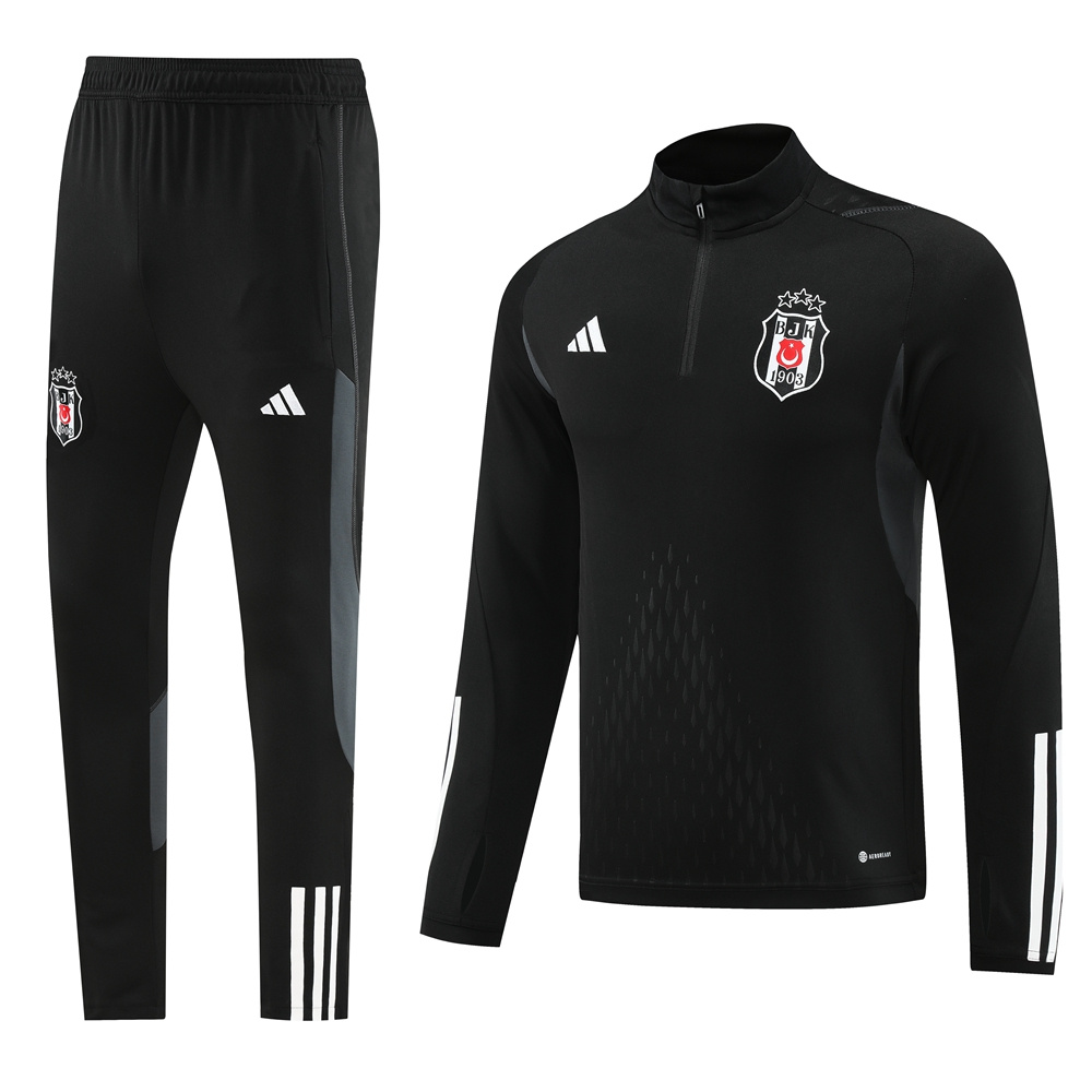 23-24 Besiktas black half zipper training tracksuit