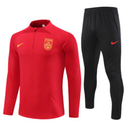 23-24 China red half zipper sweater tracksuit