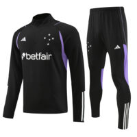 23-24 Cruzeiro black with purple stripe half zipper sweater tracksuit 23-24 Cruzeiro black with purple stripe half zipper sweater tracksuit