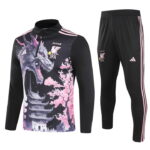 2024 Japan black with pink dragon half zipper training tracksuit