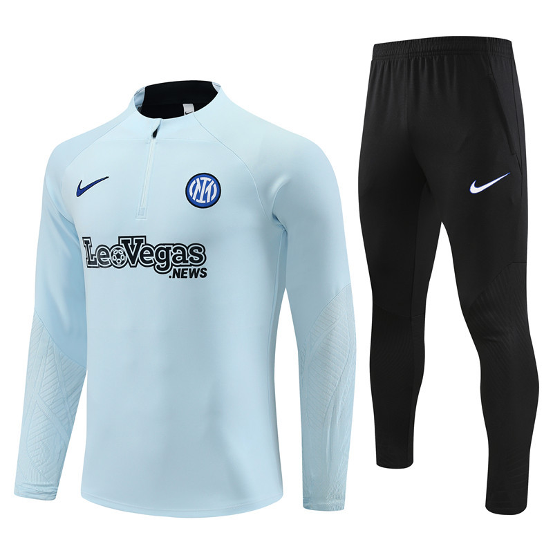 23-24 Inter light blue half zipper sweater tracksuit