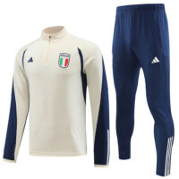 23-24 Italy beige with navy blue half zipper sweater tracksuit 23-24 Italy beige with navy blue half zipper sweater tracksuit