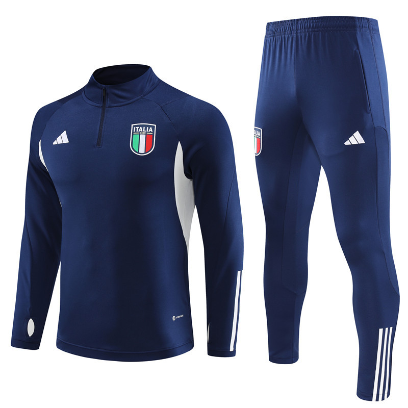 23-24 Italy navy blue with white half zipper sweater tracksuit 23-24 Italy navy blue with white half zipper sweater tracksuit