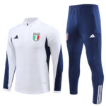 23-24 Italy white with blue half zipper sweater tracksuit