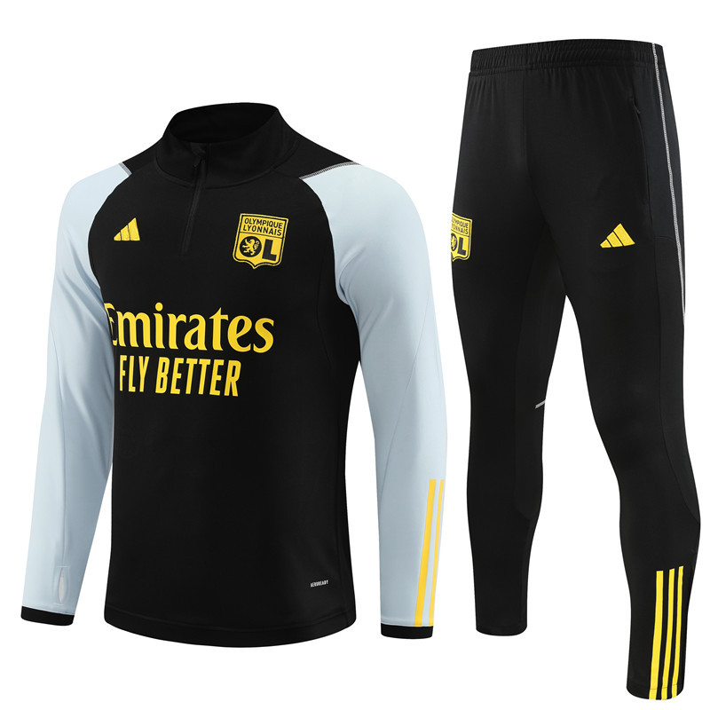 23-24 Lyon black with light blue half zipper sweater tracksuit 23-24 Lyon black with light blue half zipper sweater tracksuit
