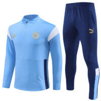 23-24 Man City light blue half zipper sweater tracksuit