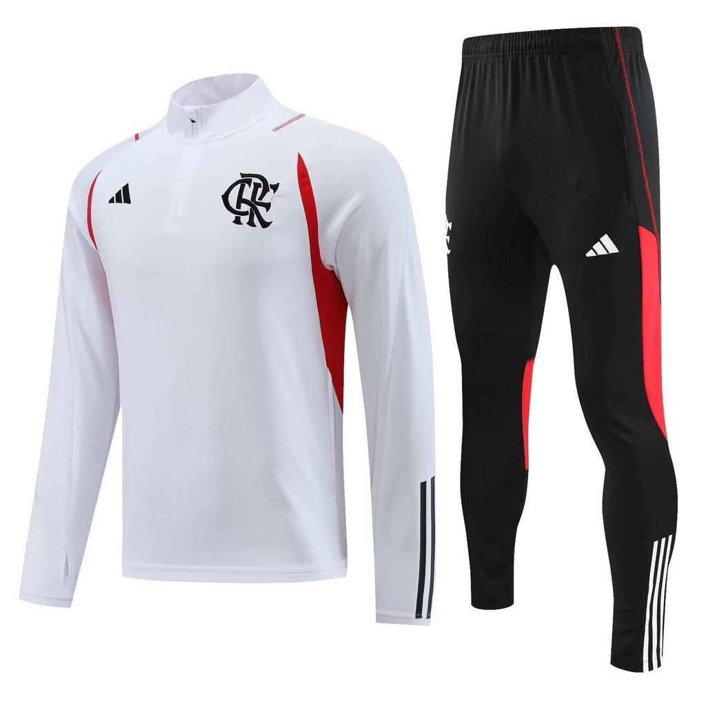 23-24 Flamengo white half zipper sweater tracksuit 23-24 Flamengo white half zipper sweater tracksuit