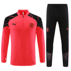 23-24 Man City orange with black pants half zipper sweater tracksuit