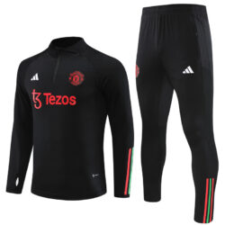 23-24 Manud black half zipper sweater tracksuit