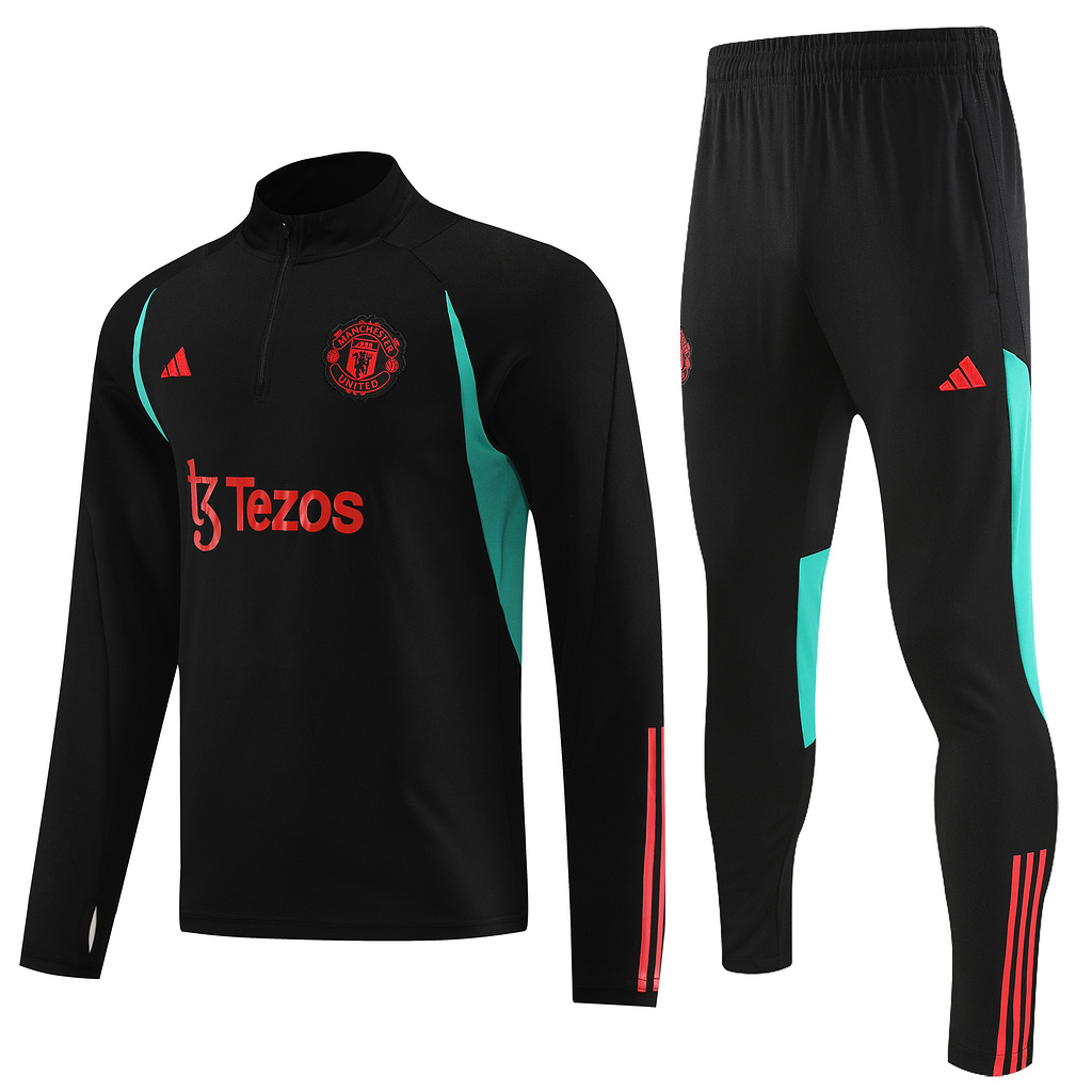 23-24 Manud black with blue half zipper sweater tracksuit