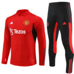 23-24 Manud red with black half zipper training tracksuit