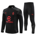 23-24 AC black with gray half zipper sweater tracksuit