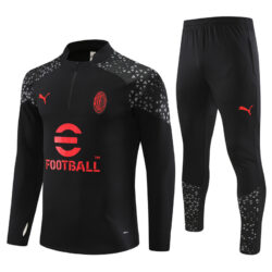 23-24 AC black with gray half zipper sweater tracksuit
