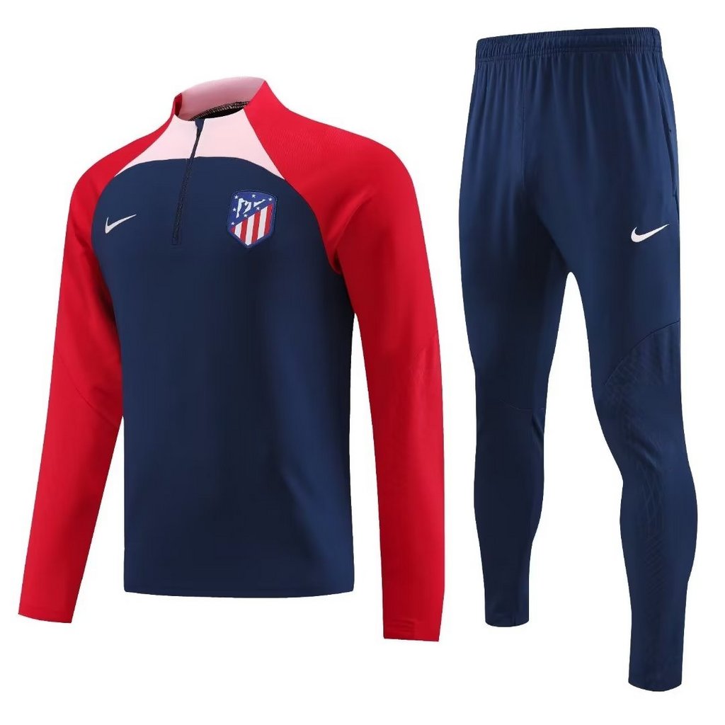 23-24 ATM navy blue with red half zipper sweater tracksuit