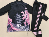 2024 Japan black with pink dragon half zipper training tracksuit
