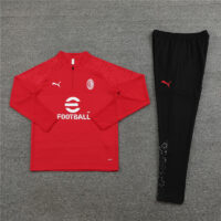 002-10 23-24 AC red with black pants half zipper sweater tracksuit