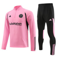 23-24 Miami pink with black half zipper sweater tracksuit
