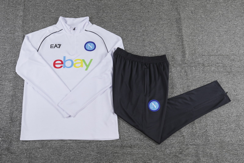 002-102 23-24 Napoli white half zipper sweater tracksuit