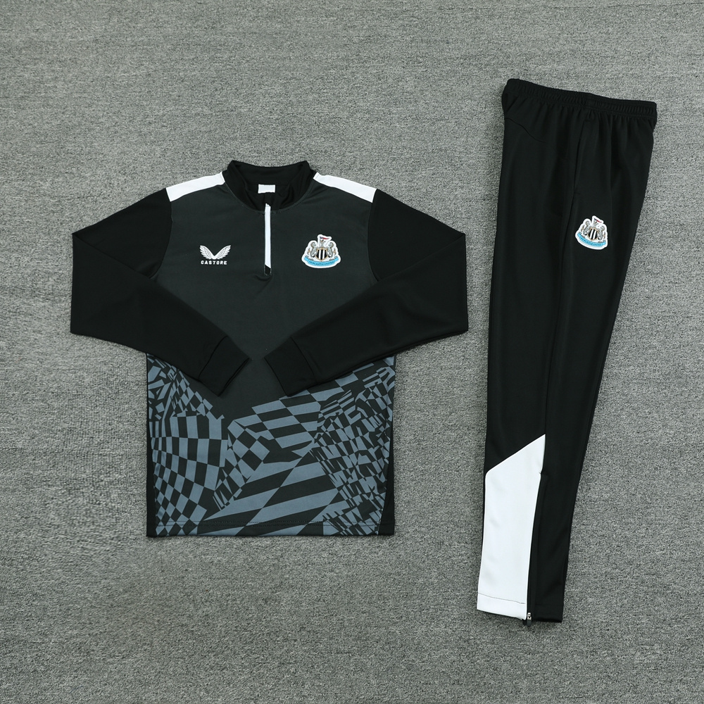 23-24 Newcastle black half zipper training tracksuit