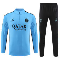 23-24 PS G Jrdan blue with black stripe half zipper sweater tracksuit