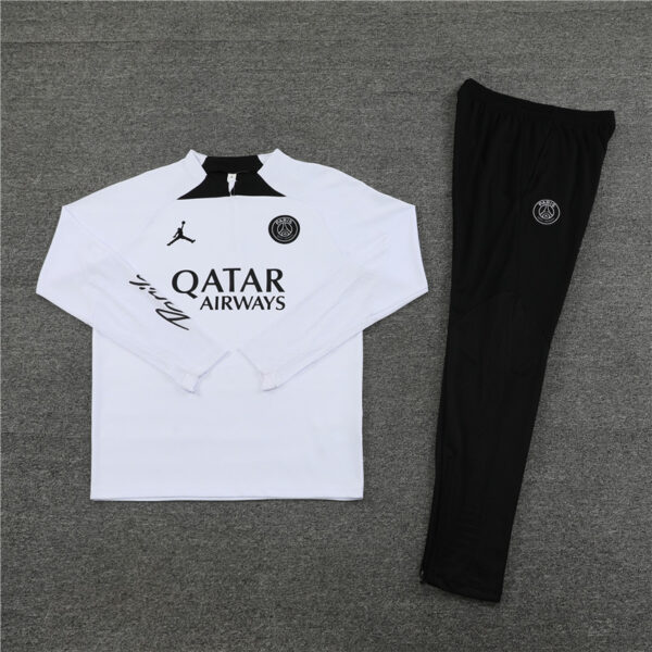 23-24 PS G Jrdan white with black half zipper training tracksuit - Image 2