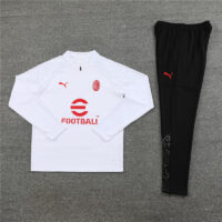 002-11 23-24 AC white with black pants half zipper sweater tracksuit