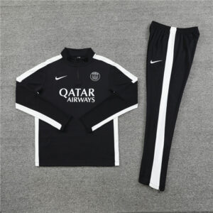 23-24 PS G black with white stripe half zipper sweater tracksuit - Image 2