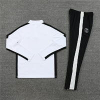 002-114 23-24 PS G white with black stripe half zipper sweater tracksuit