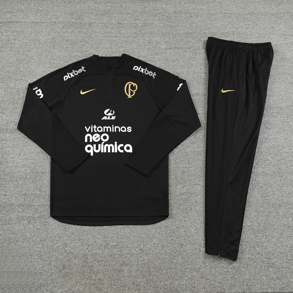 002-115 23-24 Palmeiras black half zipper sweater tracksuit
