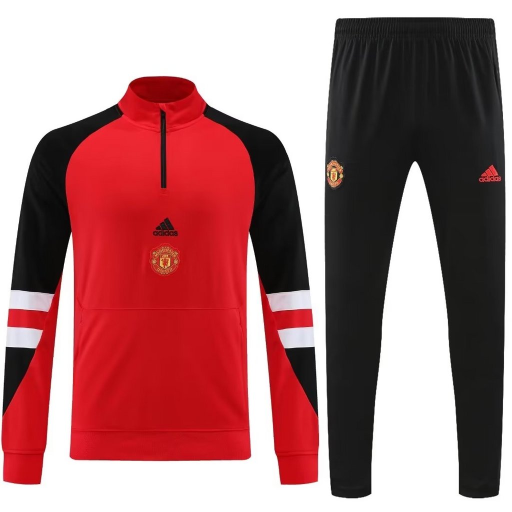 002-12 23-24 Manud red half zipper sweater tracksuit