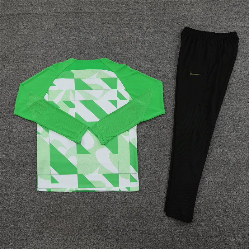 002-12 23-24 ATM Camoflage green with white half zipper training tracksuit