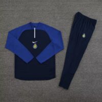 23-24 Riyadh navy blue with color blue arm half zipper sweater tracksuit