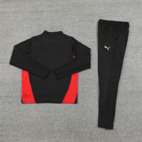 002-129 24-25 AC black with red half zipper training tracksuit