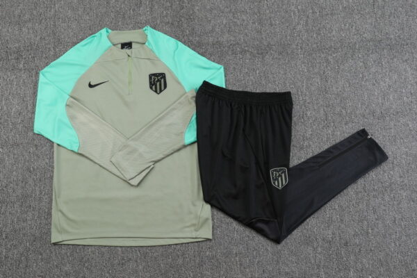 23-24 ATM green stripe half zipper training tracksuit - Image 2