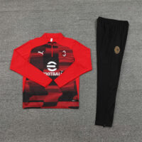 002-131 24-25 AC red with black half zipper training tracksuit